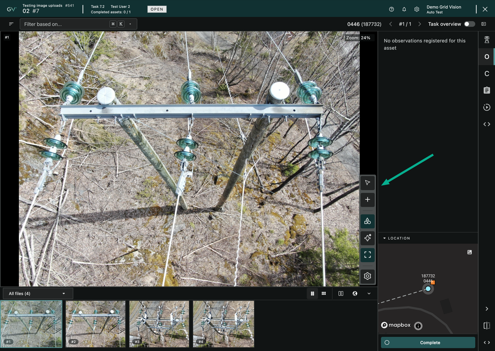 The Inspect image toolbar beside the viewer, with its tools labelled from top to bottom